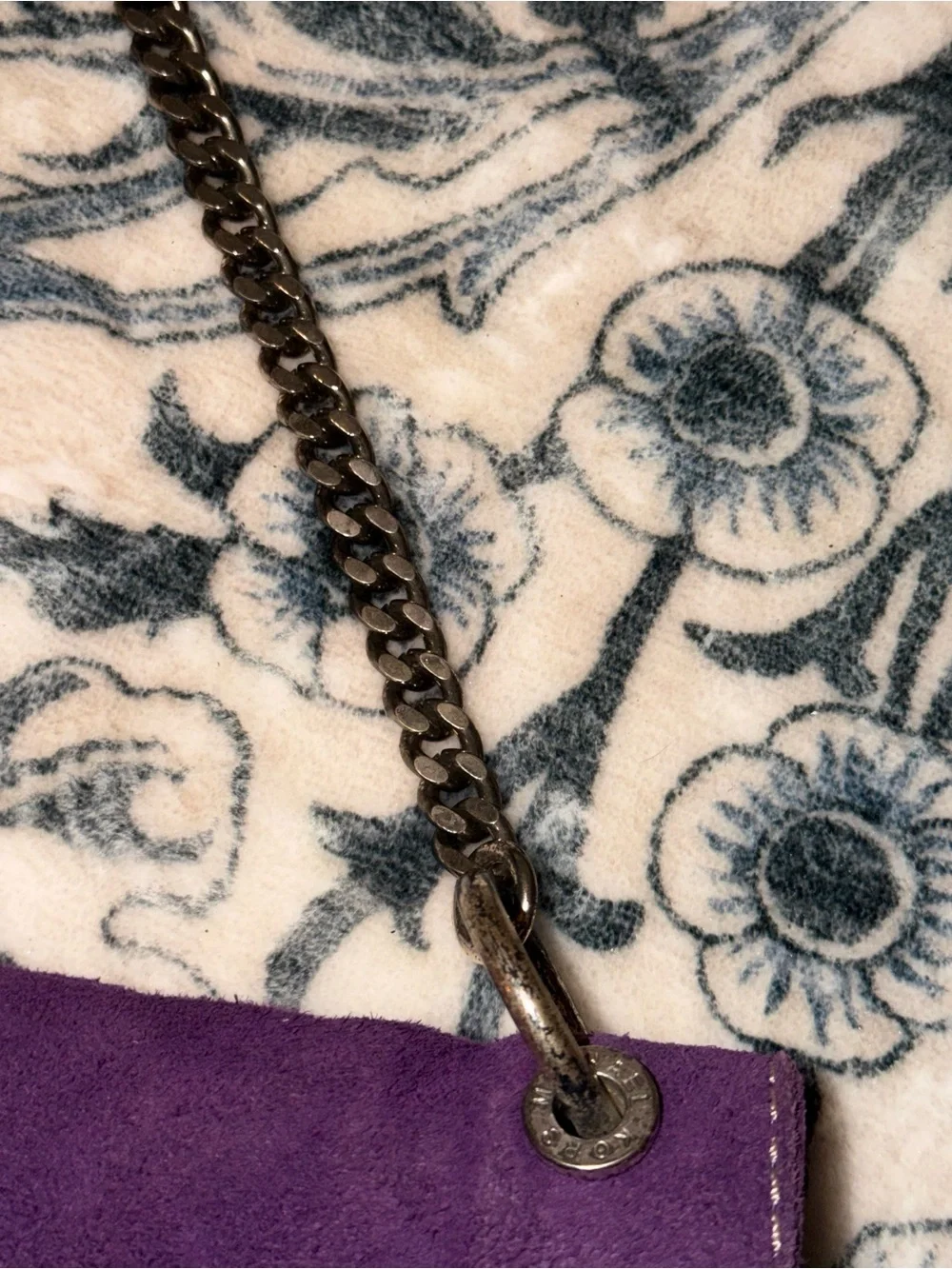Michael Kors Purple Suede Chain-Handle Shoulder Bag